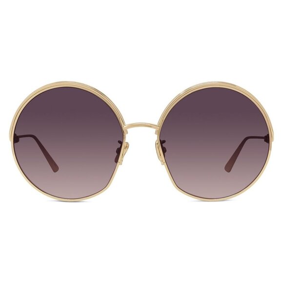 NEW AUTHENTIC DIOR EVERDIOR R1U B0D1 GOLD BROWN ROUND WOMEN DIOR SUNGLASSES - Picture 2 of 3